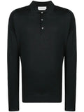 John Smedley long sleeved knitted polo shirt
