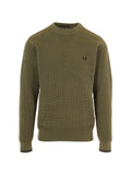 Fred Perry waffle-knit embroidered-logo sweater