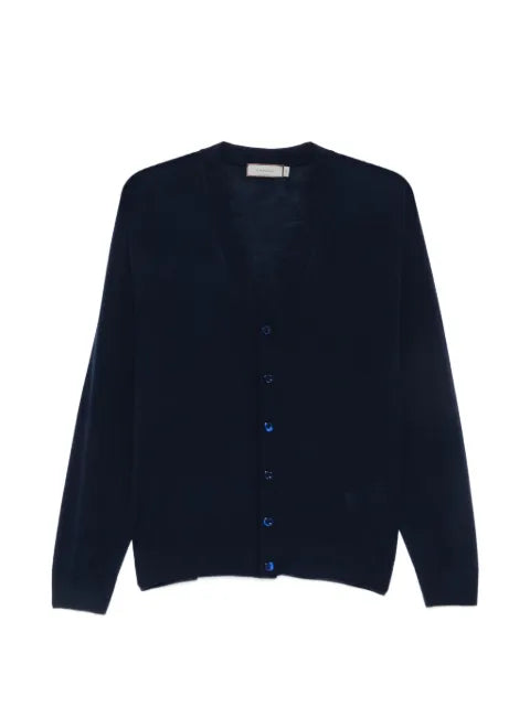 Canali button-fastening V-neck cardigan