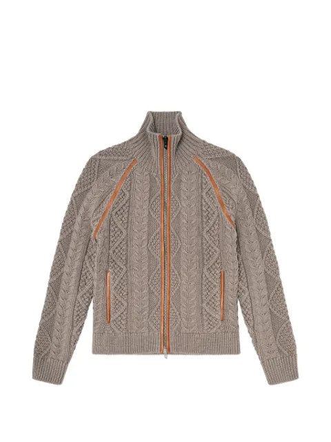 Diesel zip cardigan in cable knit
