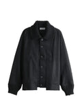 Yohji Yamamoto chunky-knit trim shirt jacket