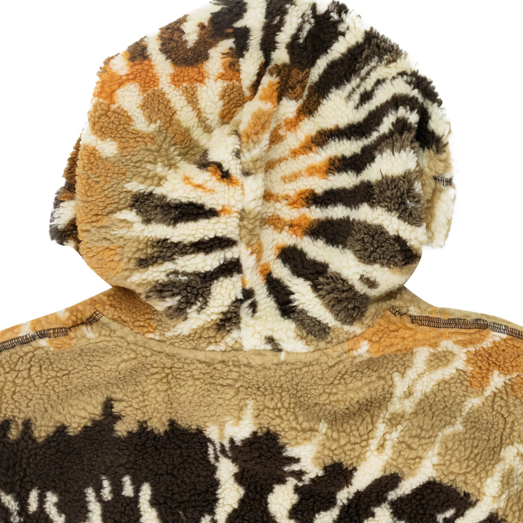 Brown / Orange Tie Dye Polar Fleece Hoodie