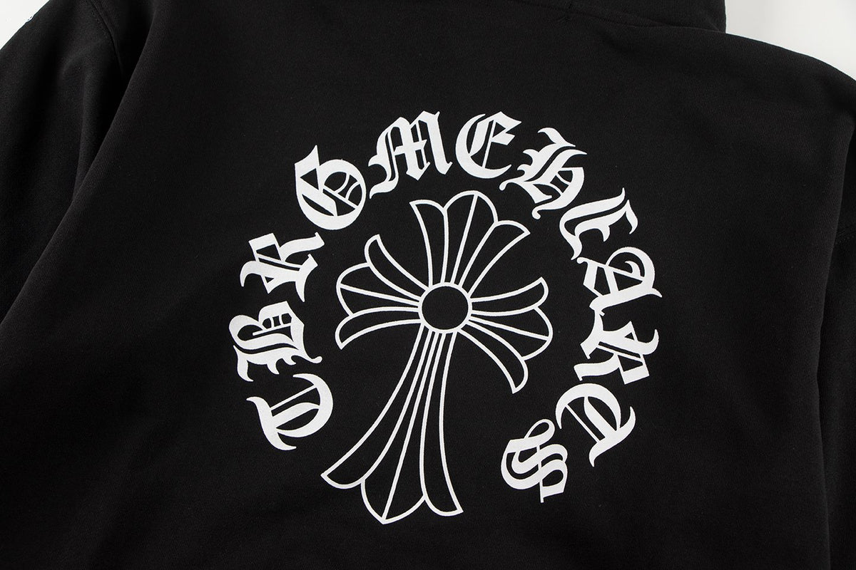 Chrome Hearts Horseshoe Cross Sanskrit Zip Hoodie