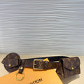 LOUIS VUITTON LV Daily Multi Pocket 30mm Belt Bag Brown Leather