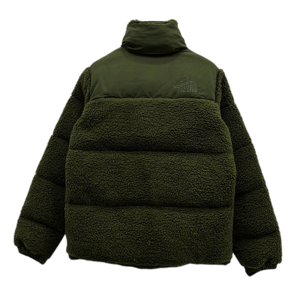The North Face Fleece-Panel Stand-Collar Puffer Jacket – Olive