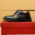 Ferragamo Black Perforated Lace-Up Shoes - Lug Sole