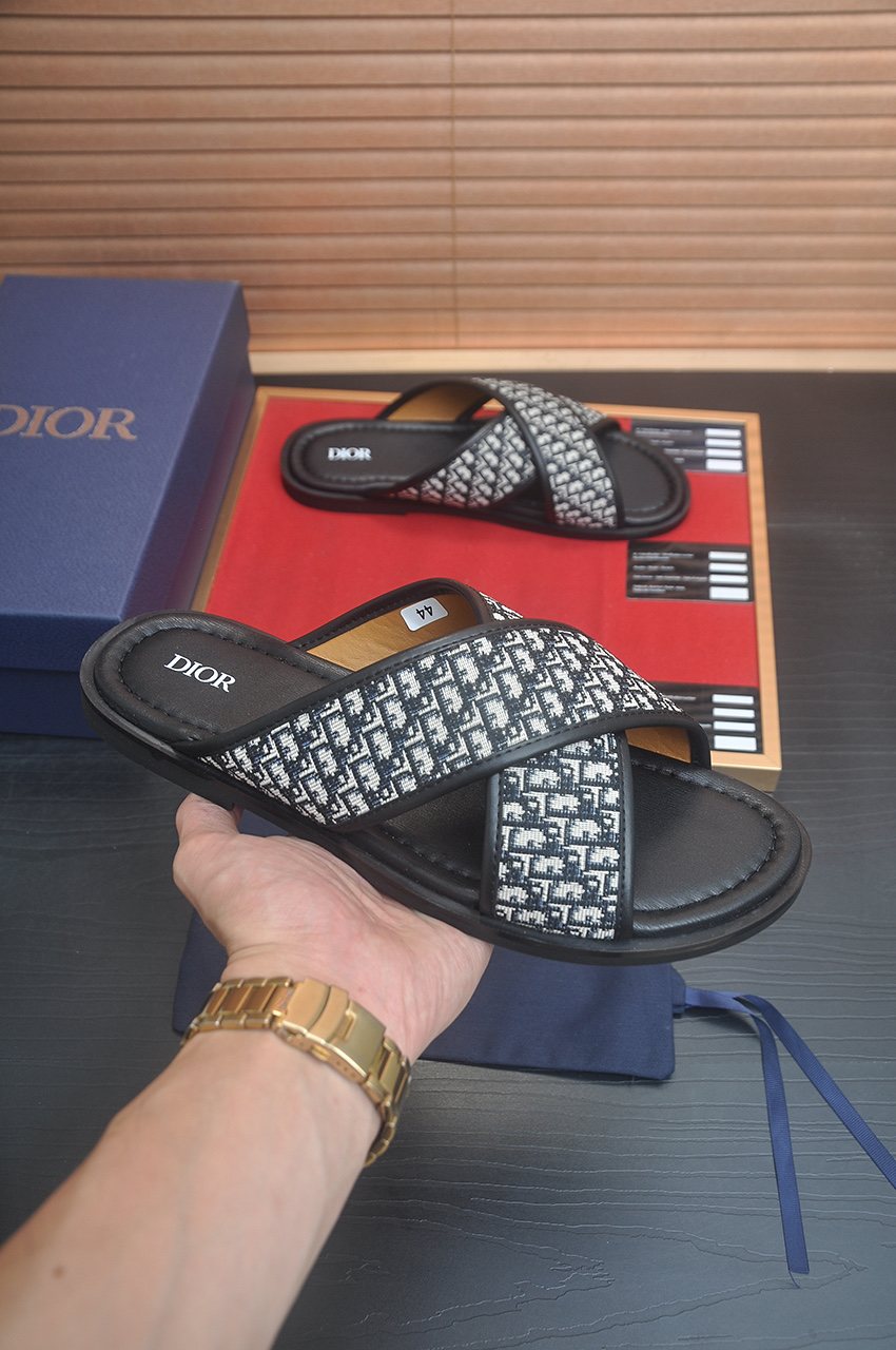 Dior Monogram Crossover Slide Sandals