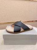 Brunello Cucinelli Men's Cross-Strap Slide Sandals - Open-Toe, Slip-On Design