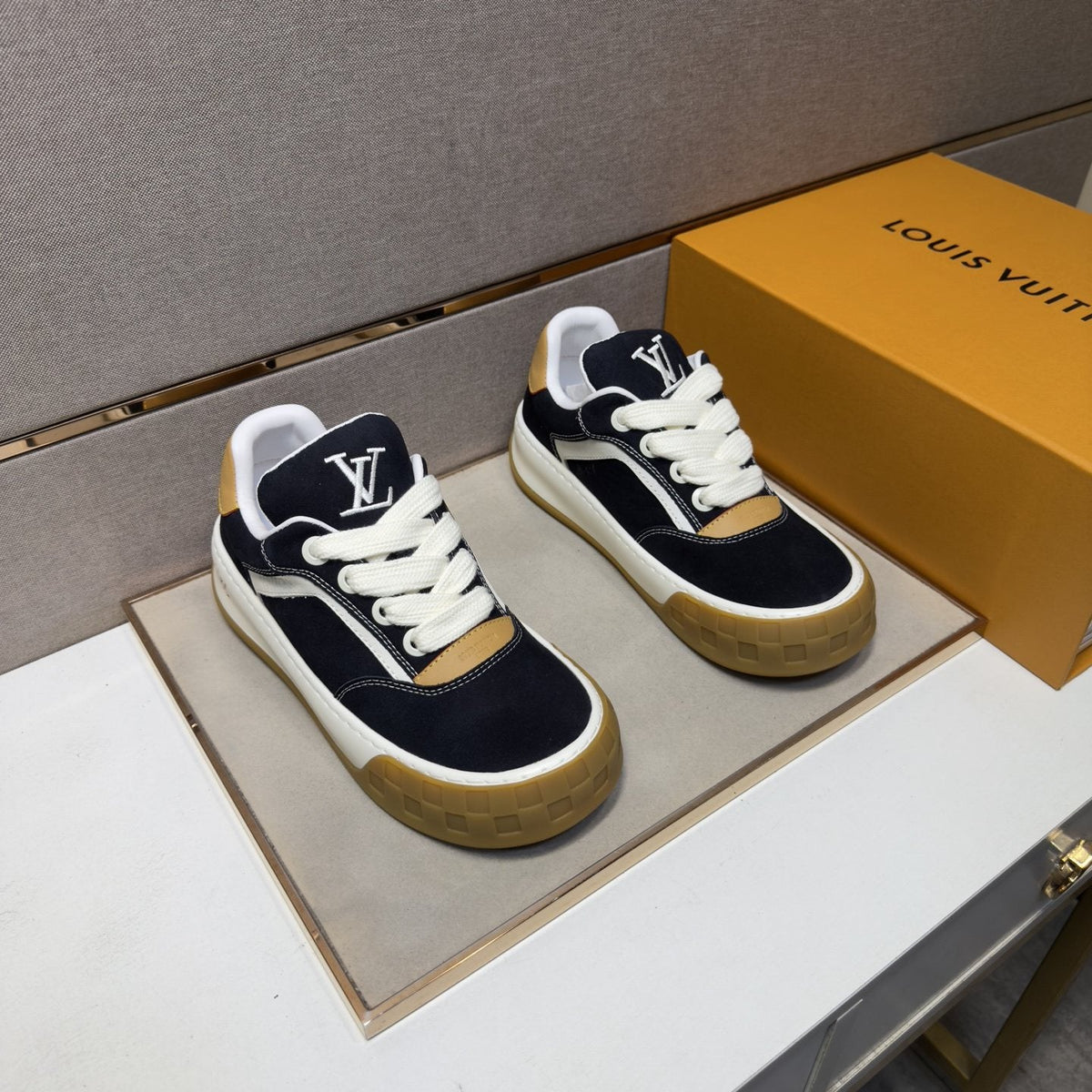 Louis Vuitton Men's Panelled Gum Sole Sneakers