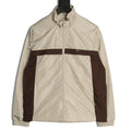 Prada Logo-Detail Colorblock Zip Jacket - Beige and Brown