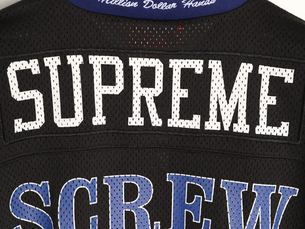 Supreme DJ Screw Graphic V-Neck Football-Style Jersey - Black